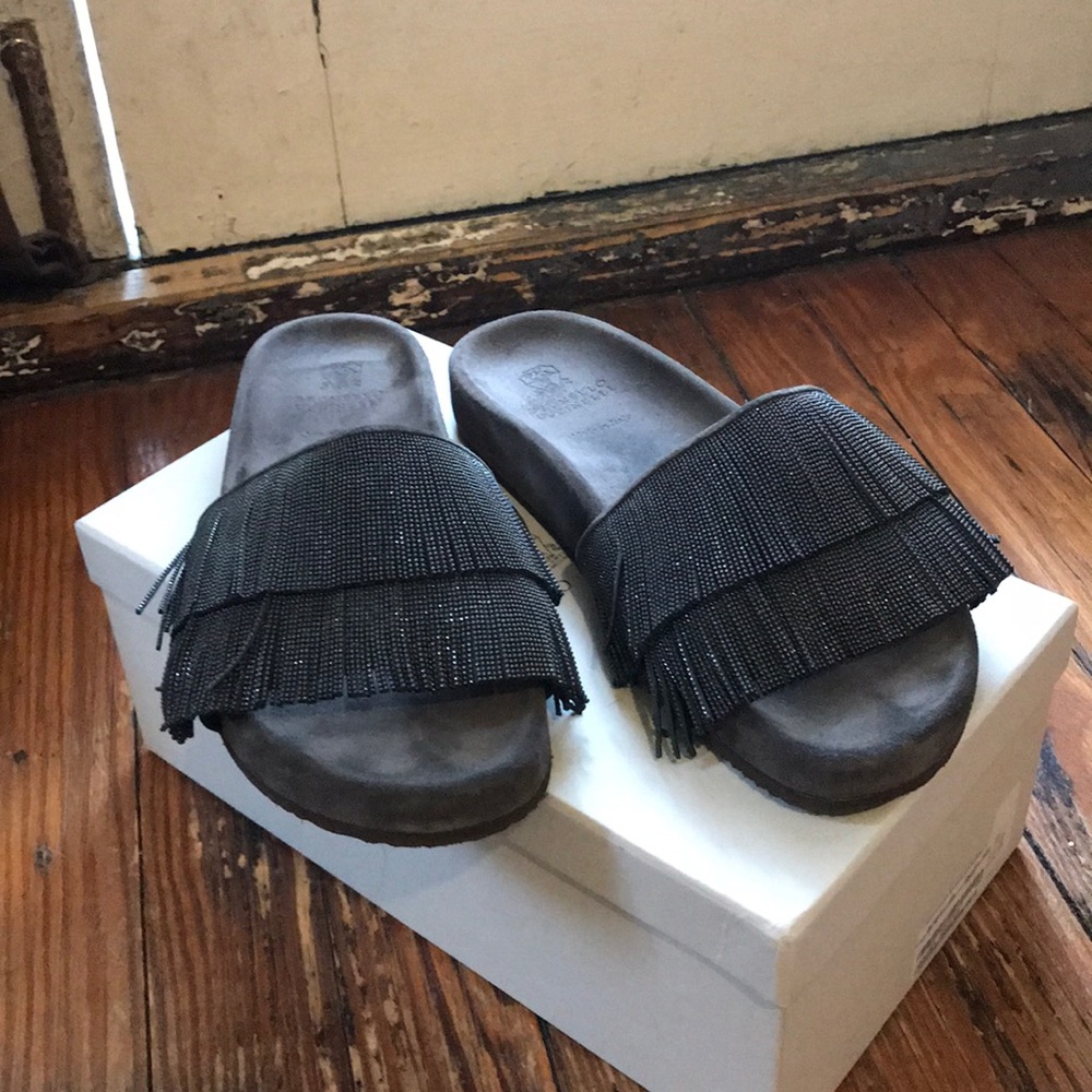 Brunello Cucinelli Suede Slides